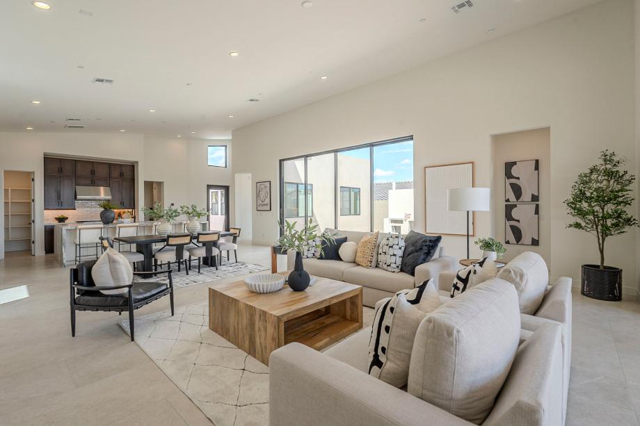 Spacious great room with beautiful flooring and upgraded finishes