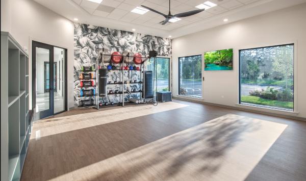 Yoga and fitness room at the clubhouse