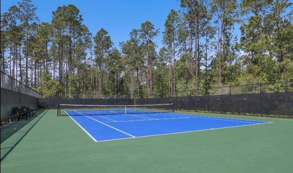 Enjoy competitive tennis and pickleball courts