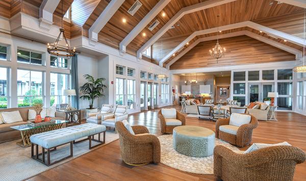 Relax and socialize at indoor gathering spaces at the RiverHouse