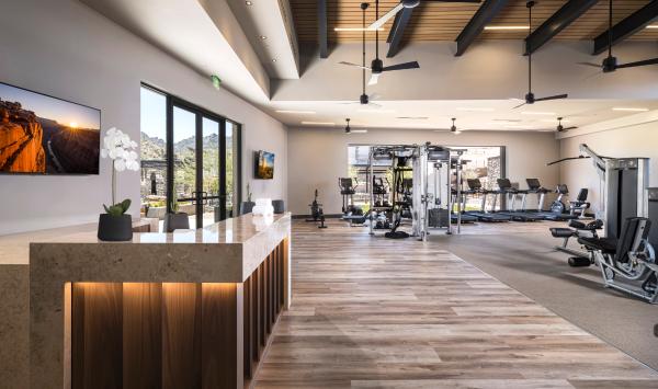 State-of-the-art fitness center with views of the McDowell Mountains